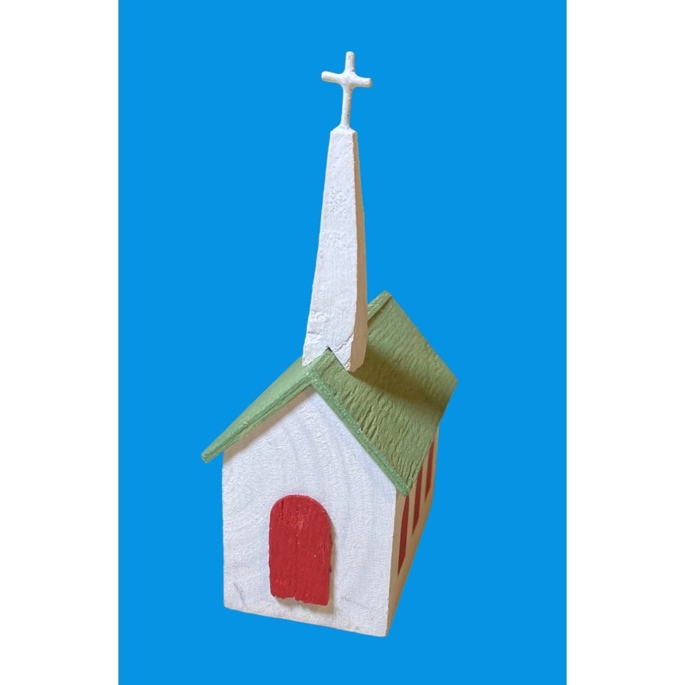 Hallmark Old Fashioned Church wooden Christmas Ornament 1988